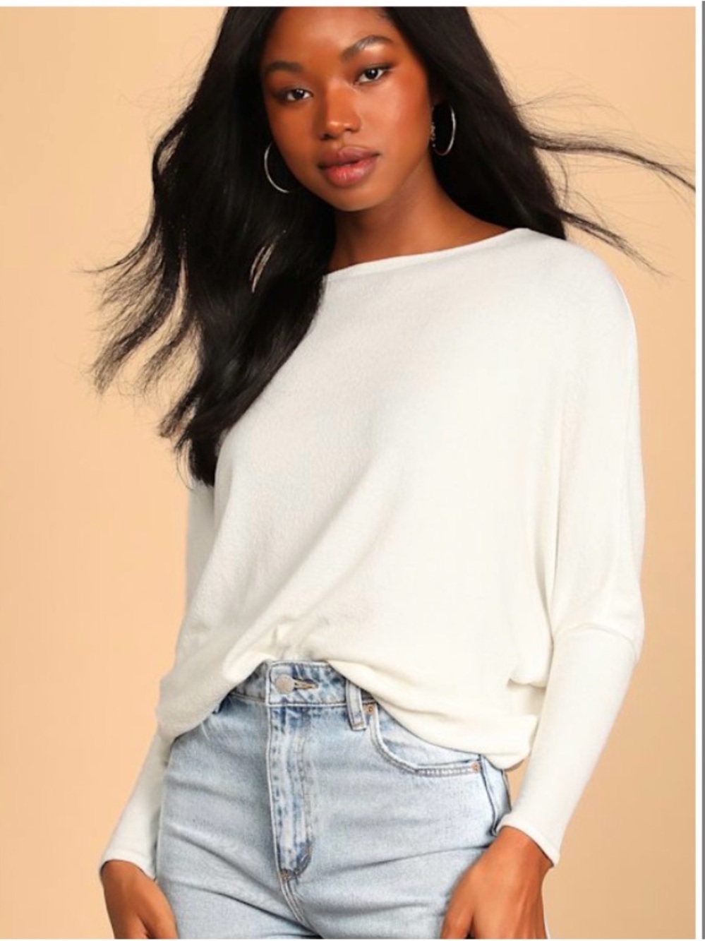 Lulus Verla Ivory Dolman Sleeve Top